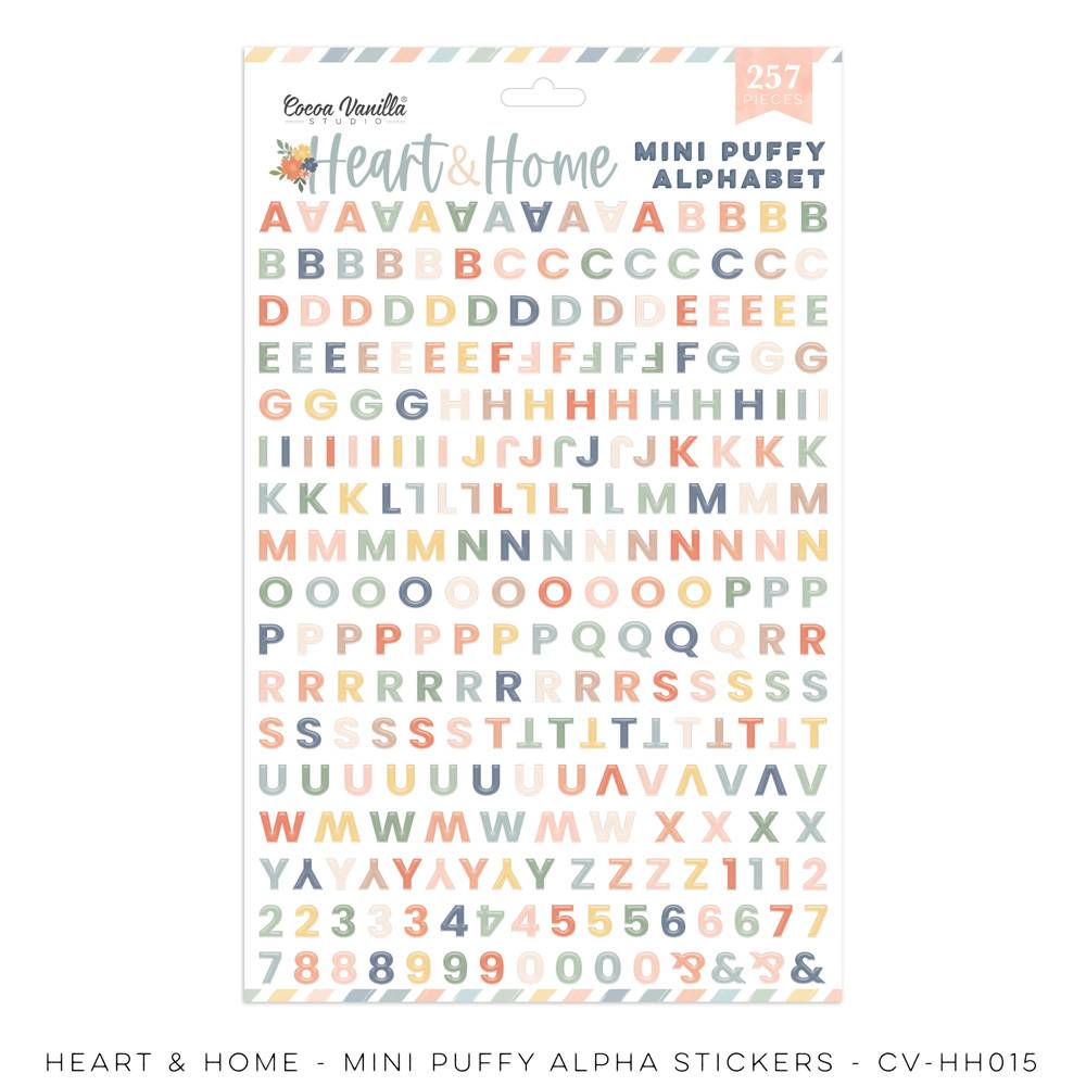 Cocoa Vanilla Studio - Heart & Home - Mini Puffy Alphabet Stickers