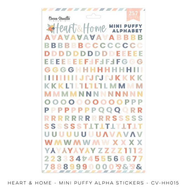Cocoa Vanilla Studio - Heart & Home - Mini Puffy Alphabet Stickers