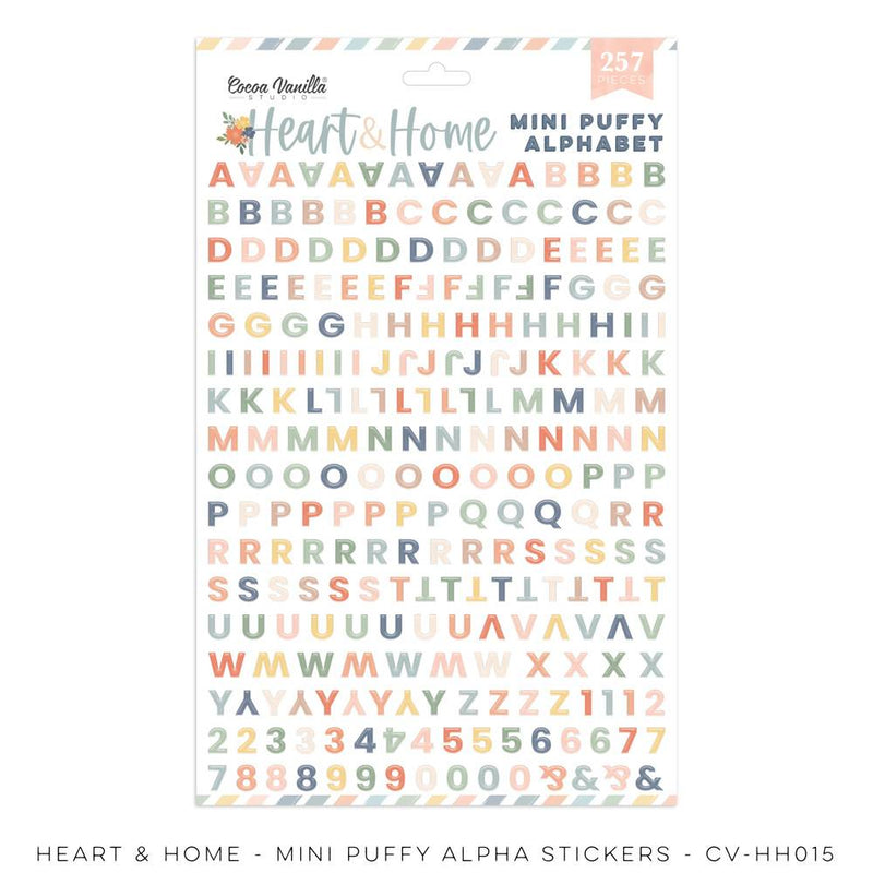 Cocoa Vanilla Studio - Heart & Home - Mini Puffy Alphabet Stickers