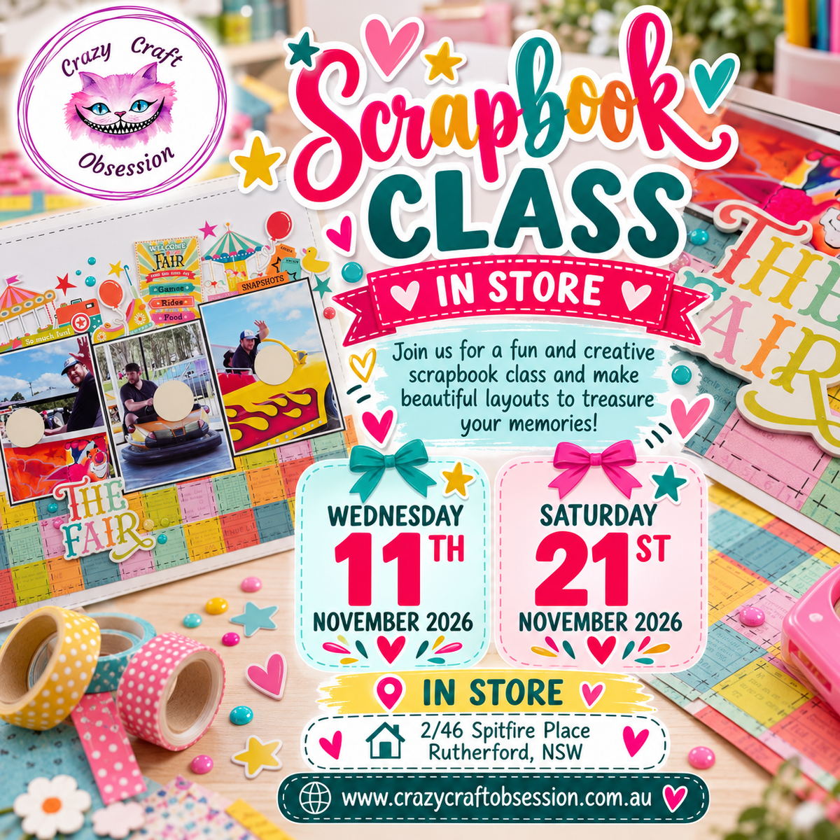 Scrapbook Class - November Scrapbooking Class (In-Person)