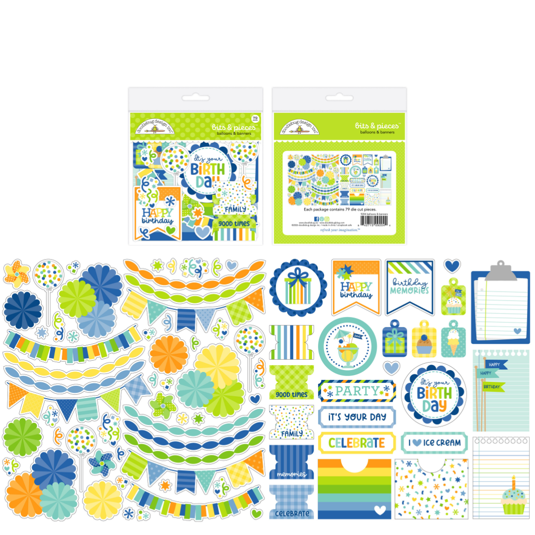 Doodlebug - Balloons & Banners - Bits & Pieces
