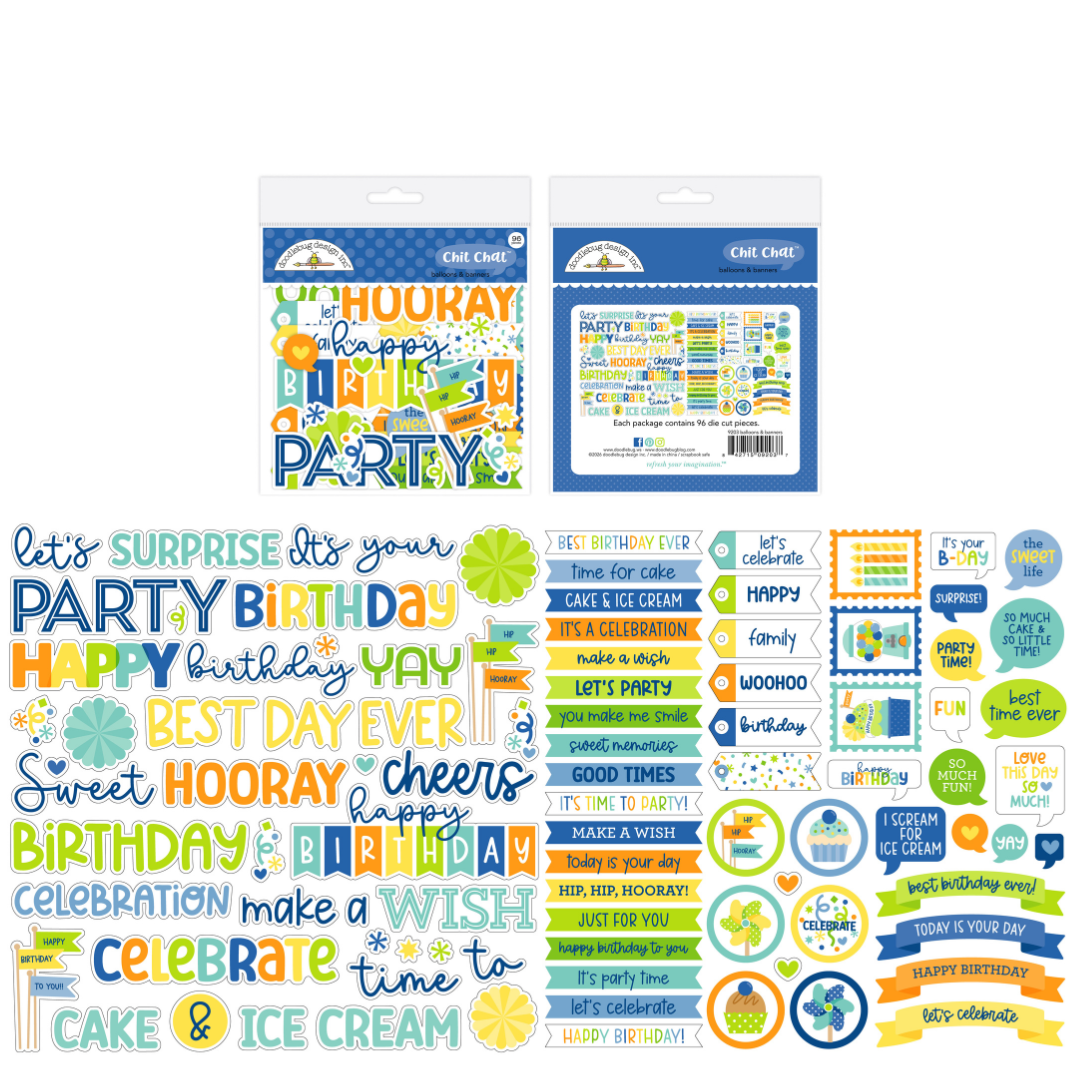 Doodlebug - Balloons & Banners - Chit Chat