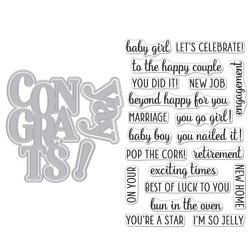 Hero Arts - Congrats & Yay Stamp & Cut Set XL