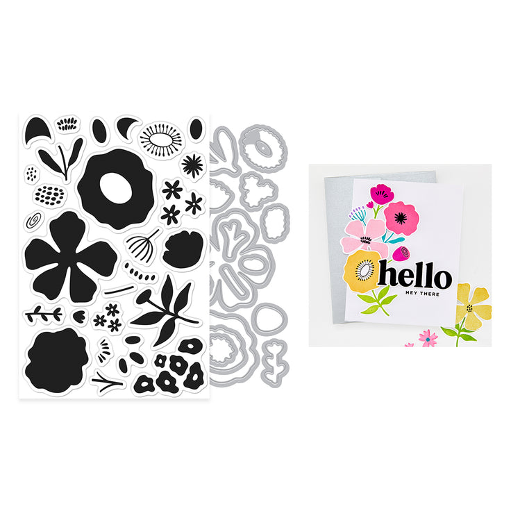 ***Pre-Order*** Hero Arts - You've Got A Friend - Abstract Floral Stamp & Cut