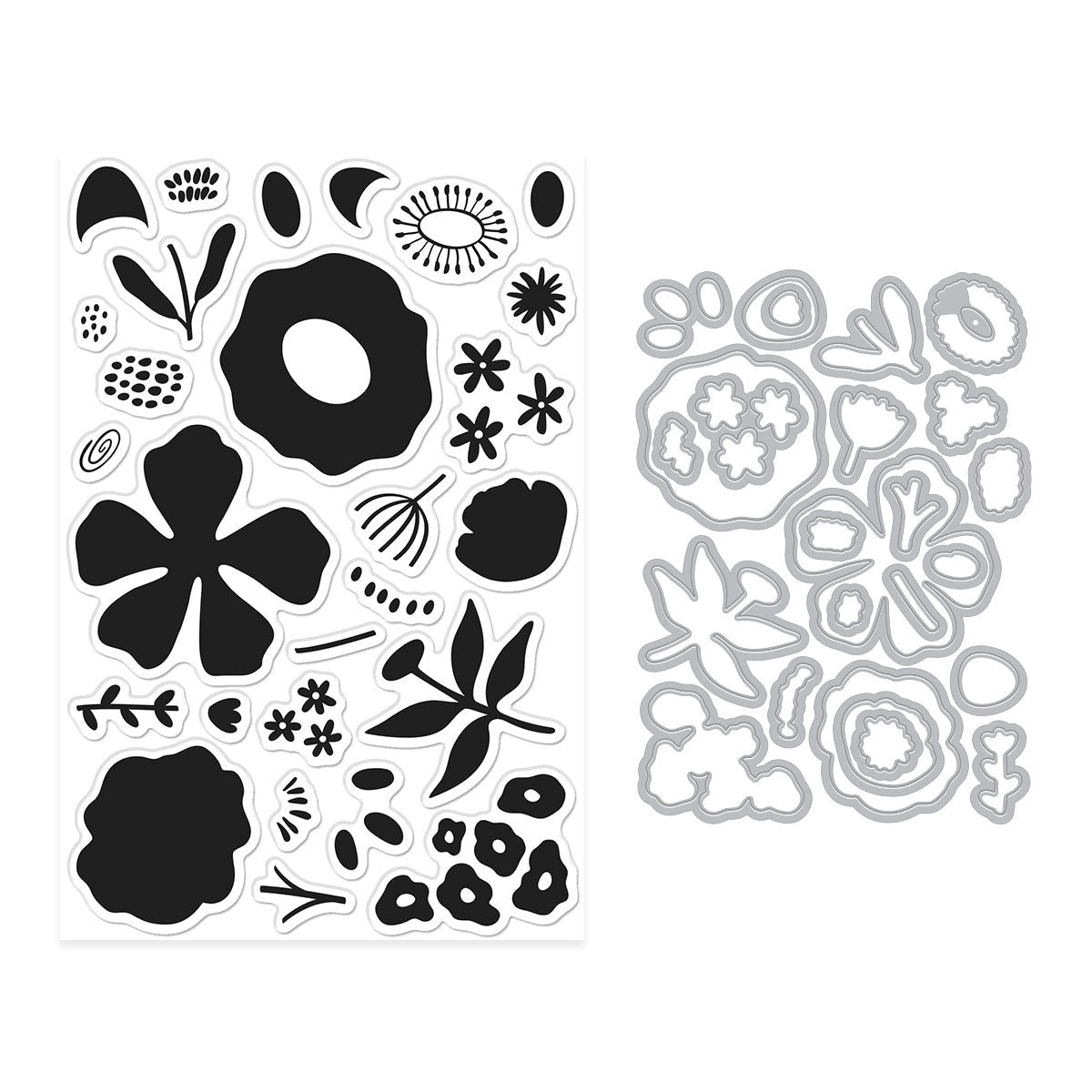 Hero Arts - Abstract Floral Stamp & Cut