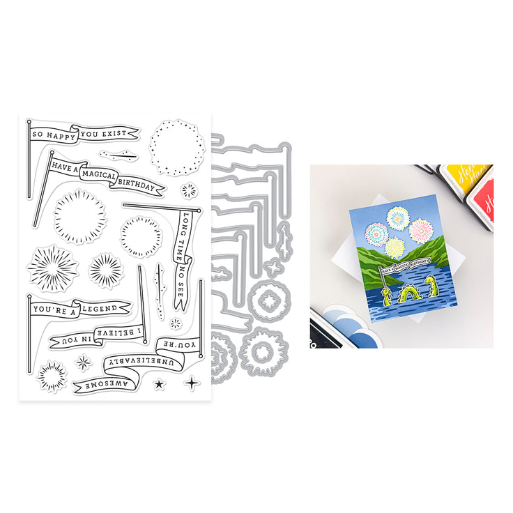 ***Pre-Order*** Hero Arts - Don't Stop Believing - Unbelievably Awesome Banners Stamp & Cut