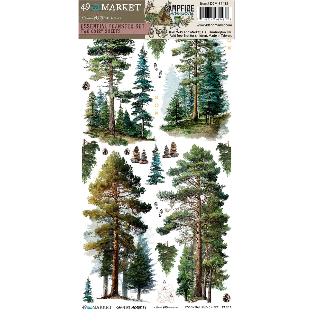 ***Pre-Order*** 49 And Market - Campfire Memories - Essential Rub-On Transfer