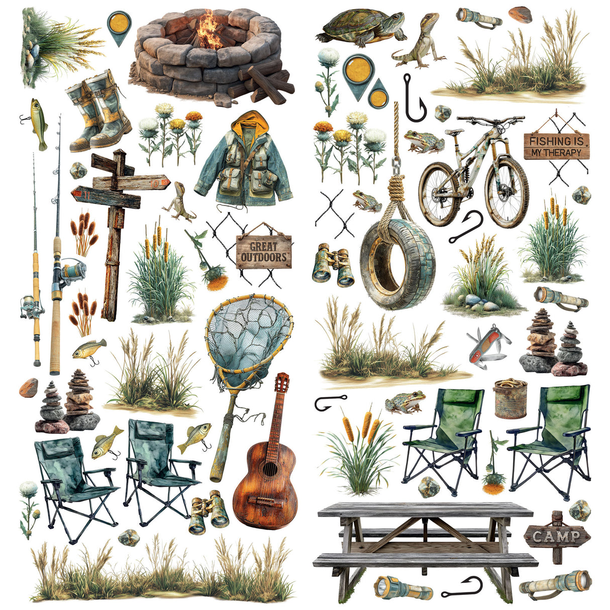 ***Pre-Order*** 49 And Market - Campfire Memories - Laser Cut - Fishing