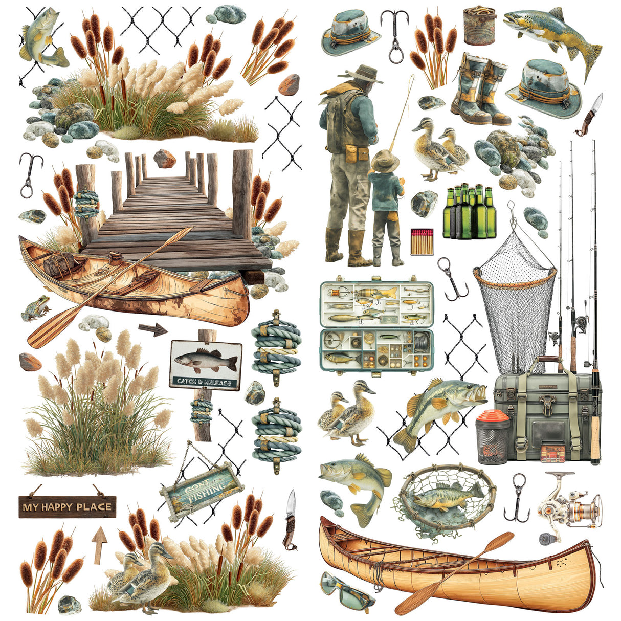 ***Pre-Order*** 49 And Market - Campfire Memories - Laser Cut - Fishing