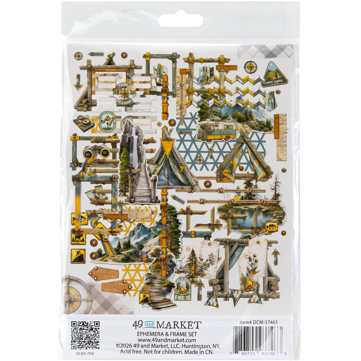 ***Pre-Order*** 49 And Market - Campfire Memories - Ephemera & Frame Set