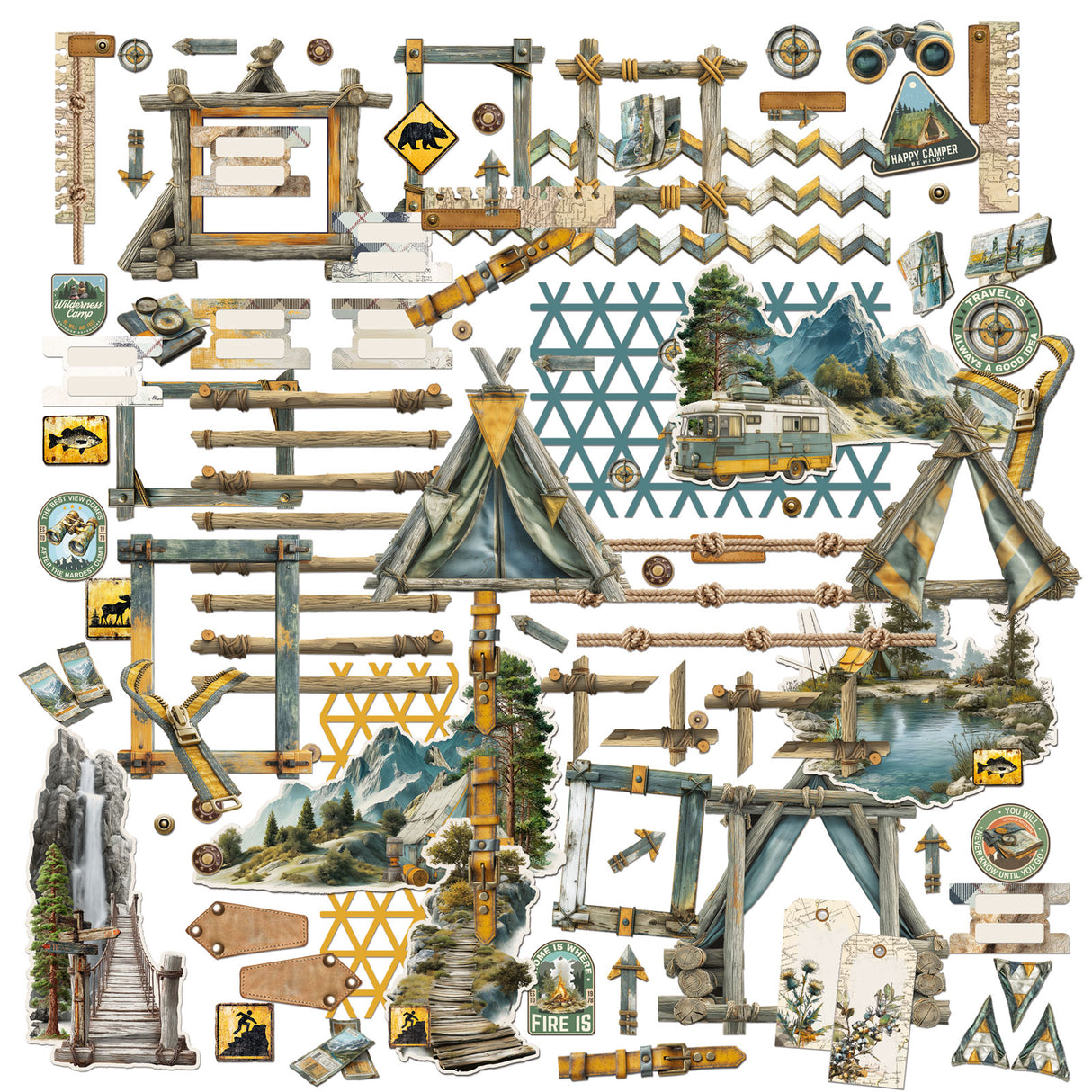 ***Pre-Order*** 49 And Market - Campfire Memories - Ephemera & Frame Set
