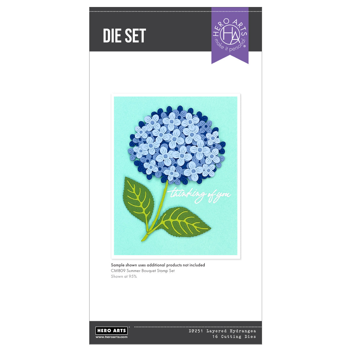 Hero Arts - Layered Hydrangea Etched Die