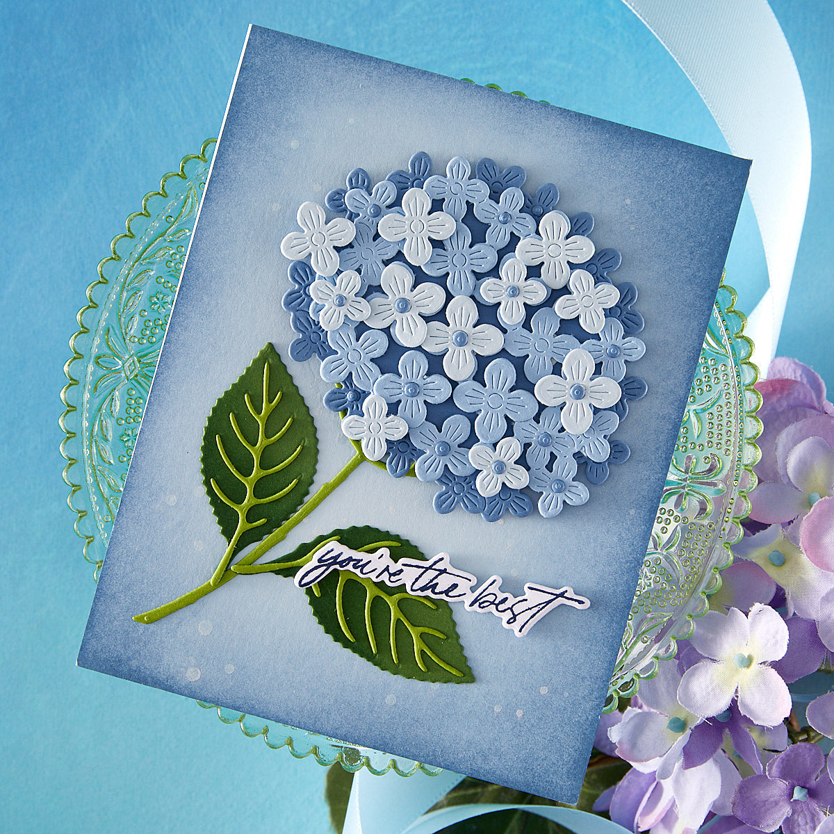 Hero Arts - Layered Hydrangea Etched Die