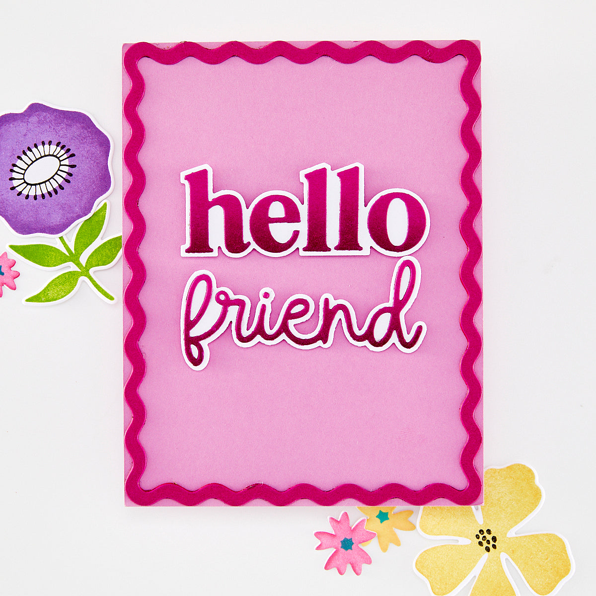 Hero Arts - Hello Friend Clear Stamp & Die Bundle