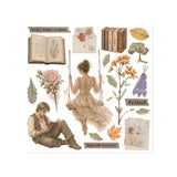 ***Pre-Order*** Stamperia - Printed Decorative Rub On Kit For Art And Craft Cm 15,5X15,5 - Flowers And Poems