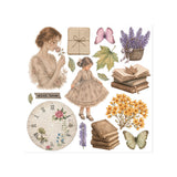 ***Pre-Order*** Stamperia - Printed Decorative Rub On Kit For Art And Craft Cm 15,5X15,5 - Flowers And Poems