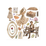 ***Pre-Order*** Stamperia - Printed Decorative Rub On Kit For Art And Craft Cm 15,5X15,5 - Flowers And Poems