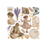 ***Pre-Order*** Stamperia - Printed Decorative Rub On Kit For Art And Craft Cm 15,5X15,5 - Flowers And Poems