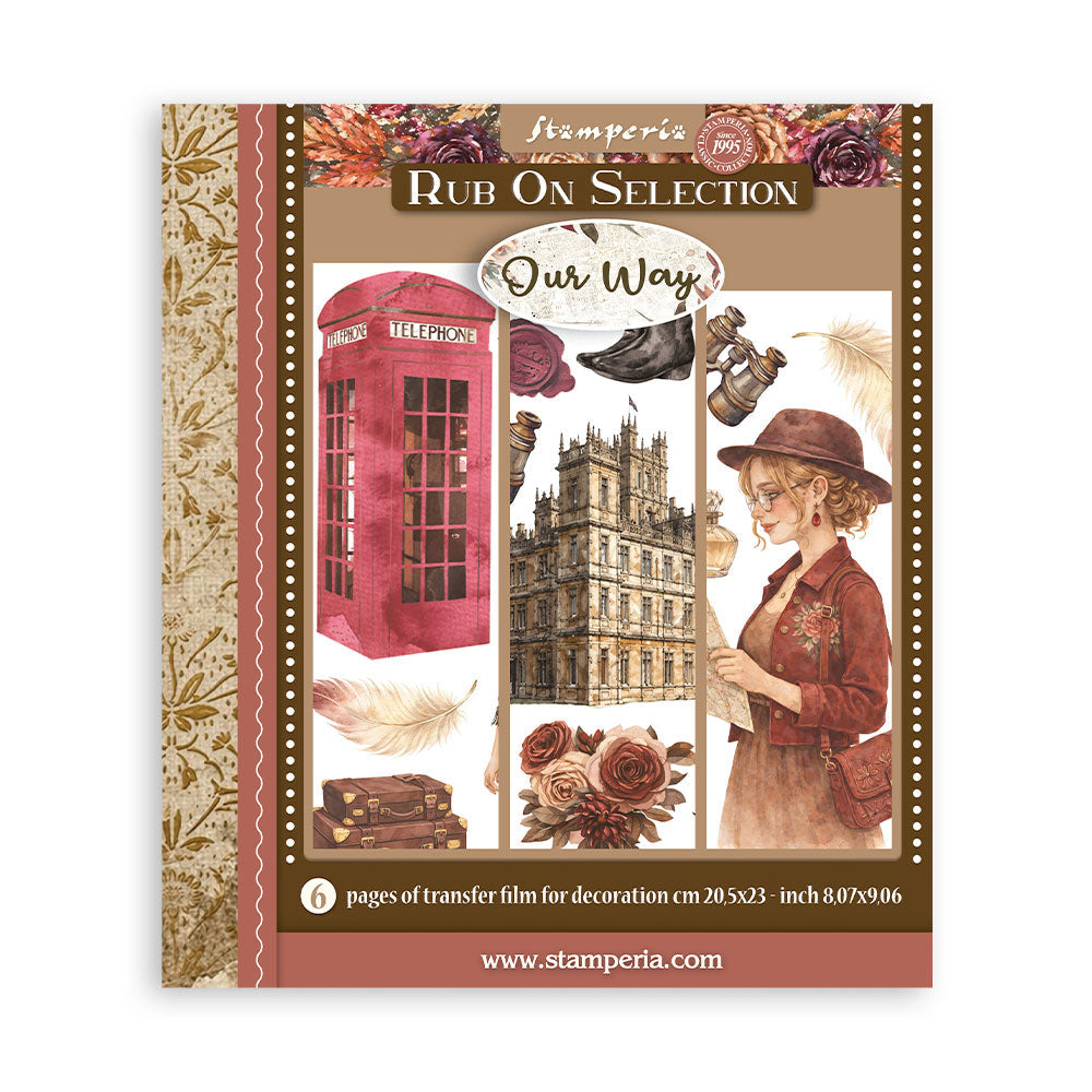 ***Pre-Order*** Stamperia - Printed Decorative Rub On Selection For Art And Craft Cm 20,5X23 - Our Way