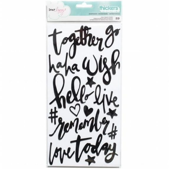 Dear Lizzy - Documentary Thickers - Phrase Stickers - Snapshots - Black Foam