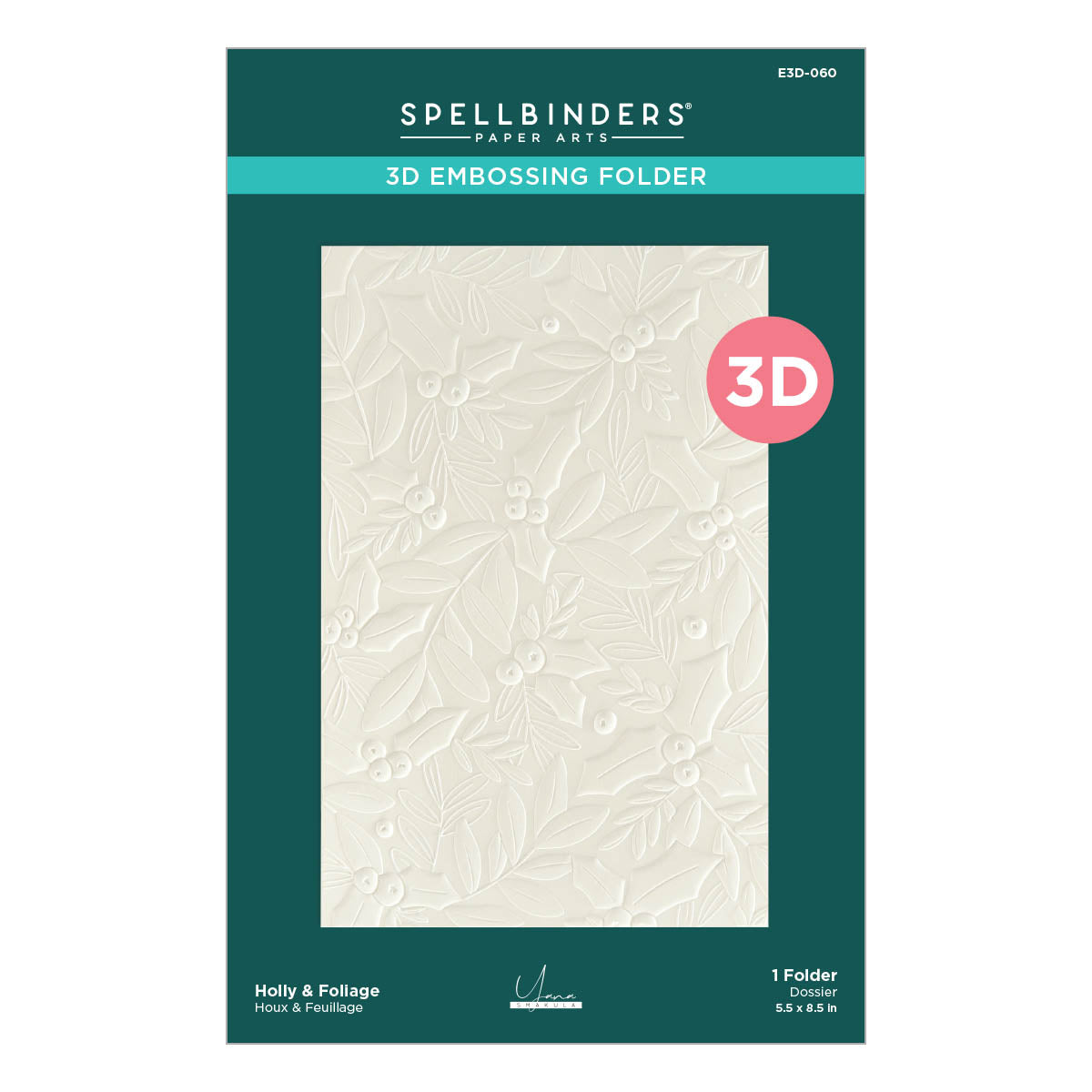 Spellbinders - Holly & Foliage 3D Embossing Folder by Yana Smakula