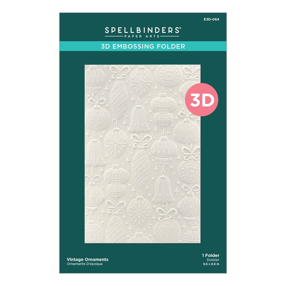 Spellbinders - Vintage Ornaments 3D Embossing Folder