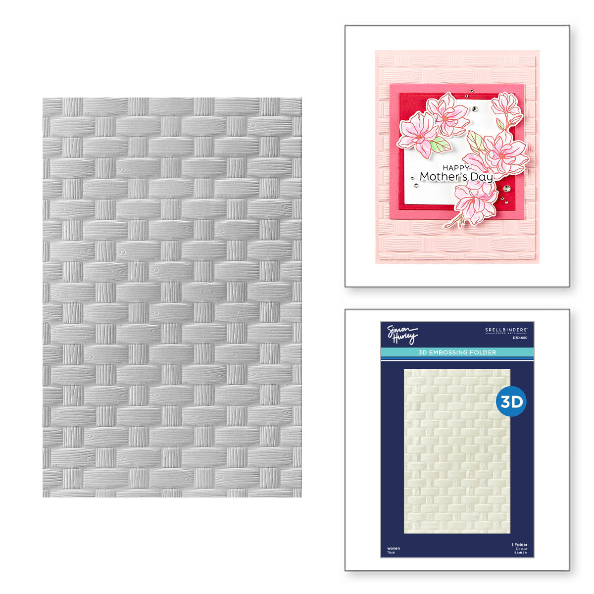 Spellbinders - Woven 3D Embossing Folder by Simon Hurley