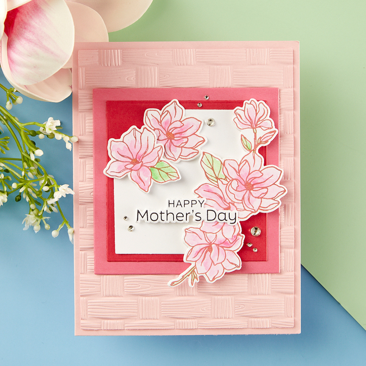 Spellbinders - Woven 3D Embossing Folder by Simon Hurley