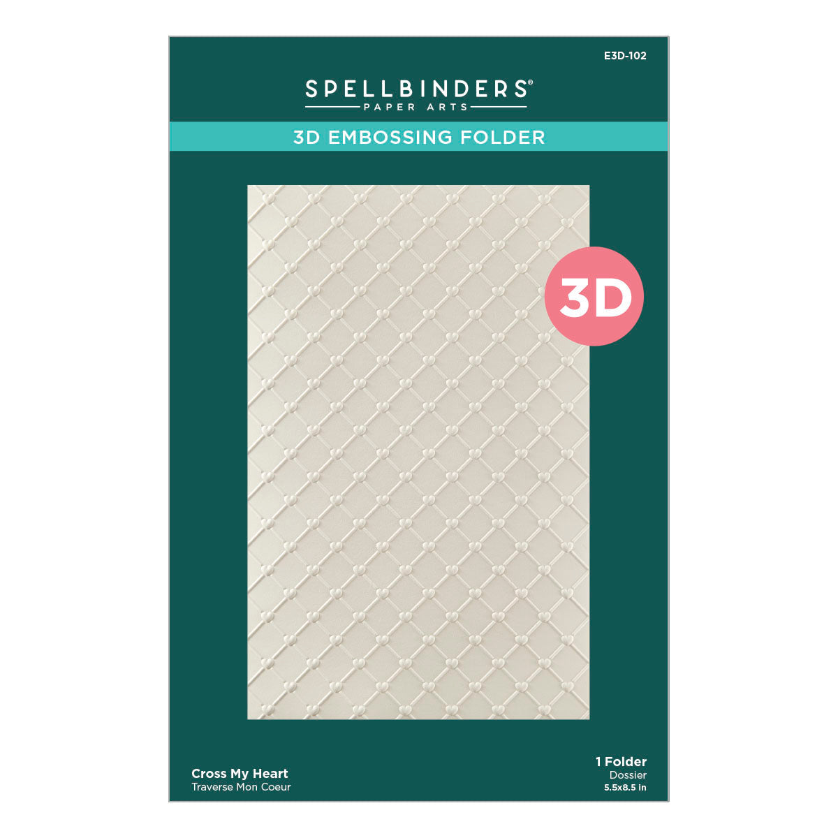 Spellbinders - Cross My Heart 3D Embossing Folder