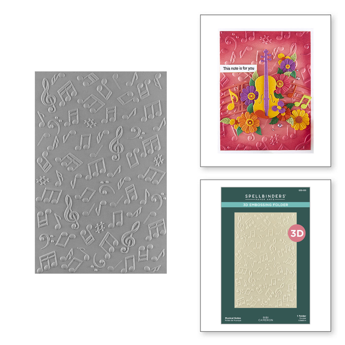 Spellbinders - Musical Notes 3D Embossing Folder by Bibi Cameron