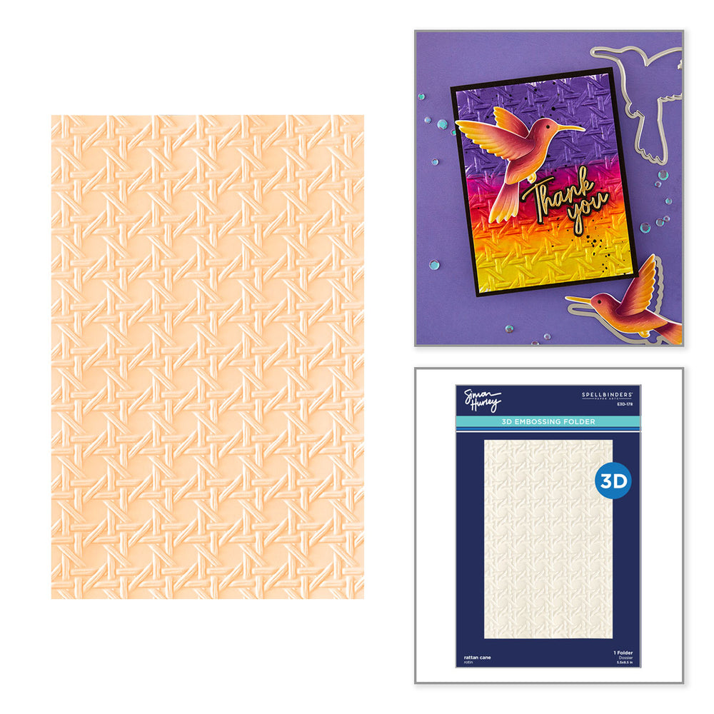 ***Pre-Order*** Spellbinders - Rattan Cane 3D Embossing Folder by Simon Hurley
