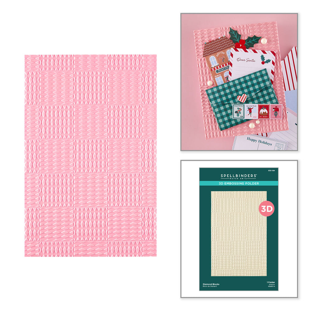 ***Pre-Order*** Spellbinders - Diamond Blocks 3D Embossing Folder