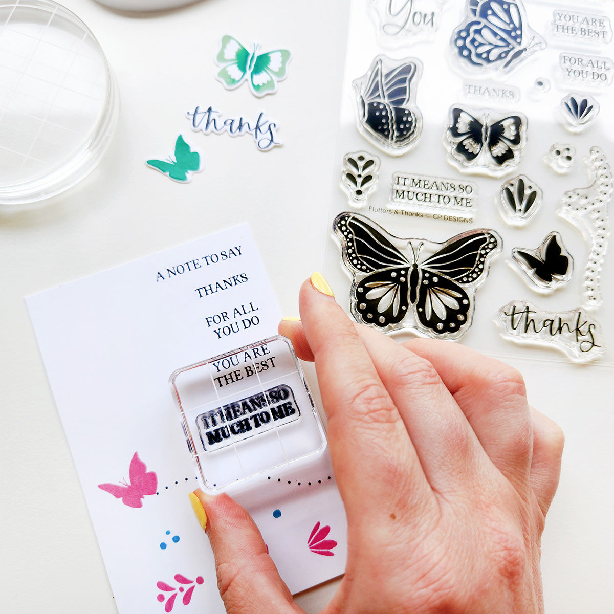 Catherine Pooler - Flutters & Thanks Stamp Set