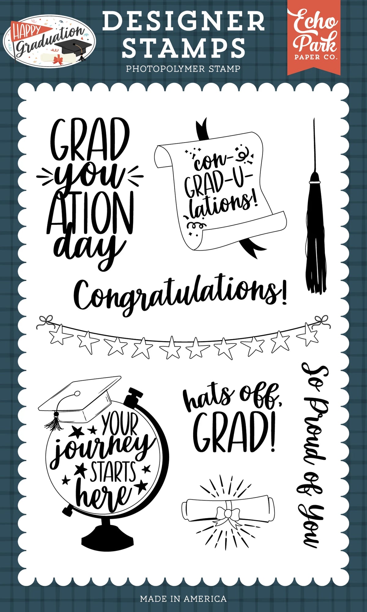 ***Pre-Order*** Echo Park - Happy Graduation - Tassels And Stars Stamp Set