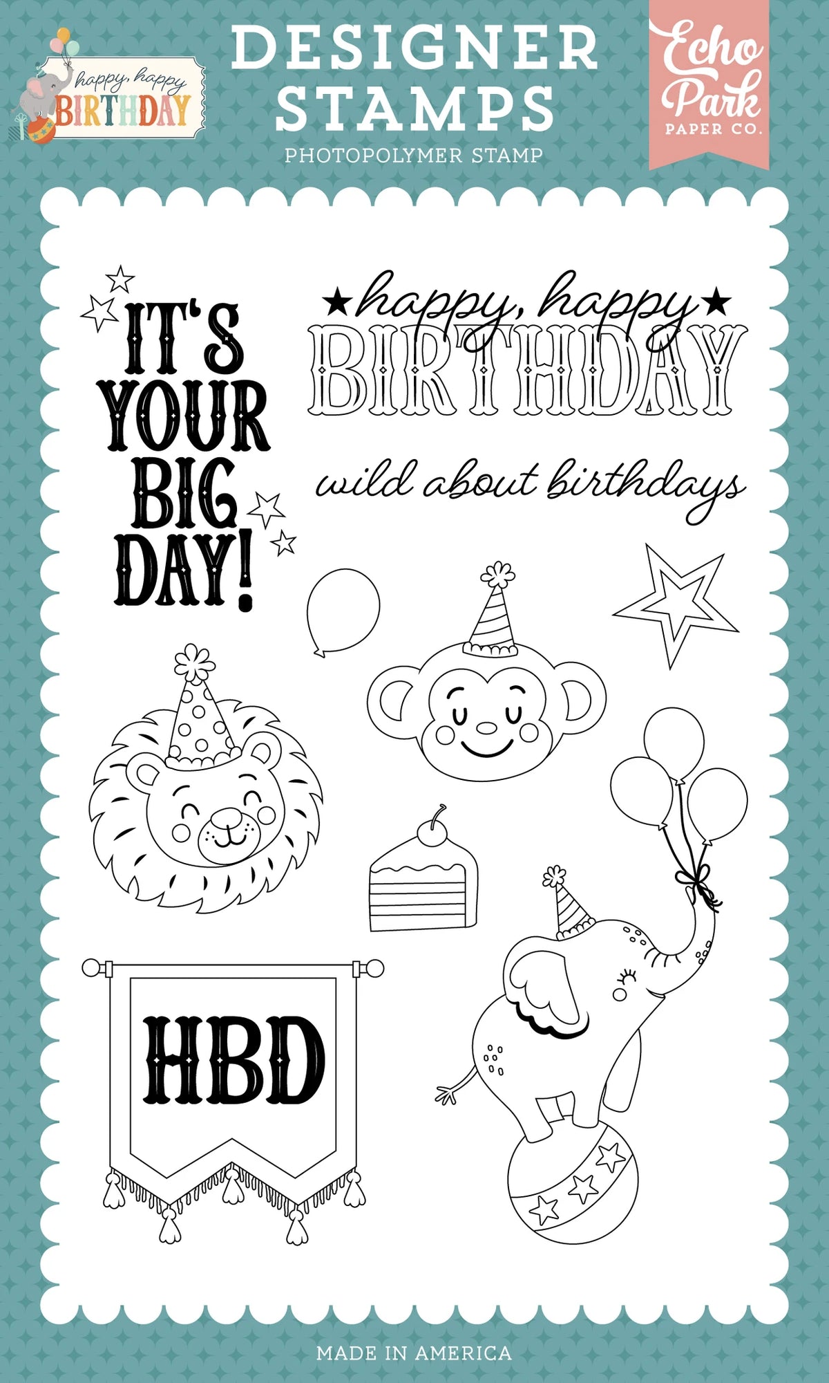 ***Pre-Order*** Echo Park - Happy Happy Birthday - HBD Pennant Stamp Set