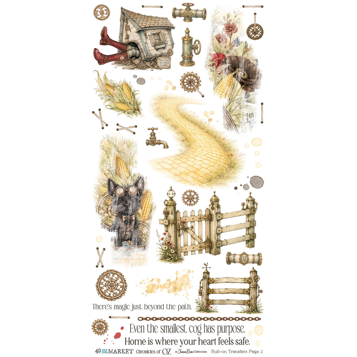 ***Pre-Order*** 49 and Market - Chronicles of Oz - 6 x12 Essential Rub-on Transfer Set