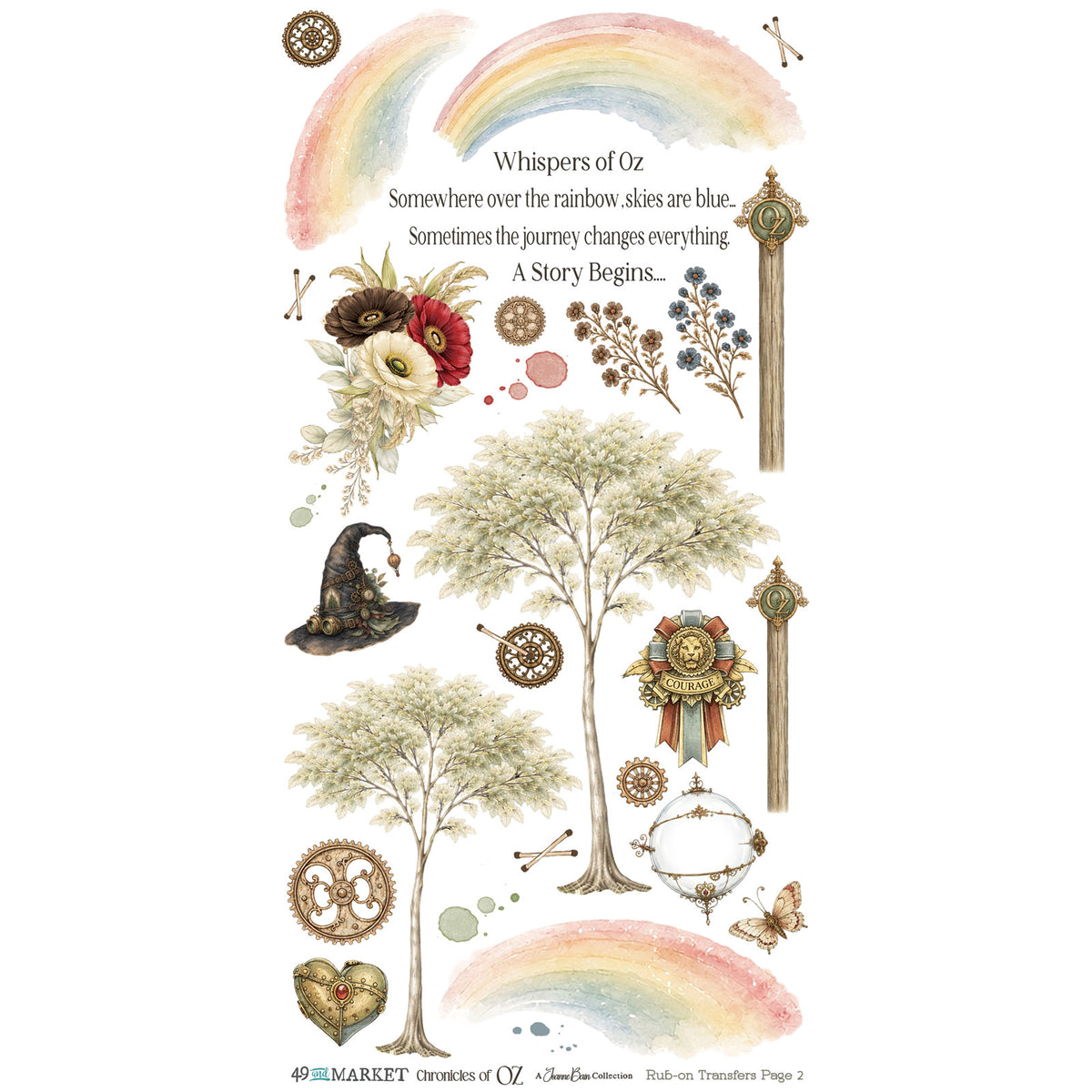 ***Pre-Order*** 49 and Market - Chronicles of Oz - 6 x12 Blendable Rub-on Transfer Set