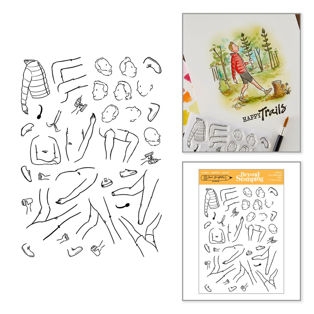 ***Pre-Order*** Spellbinders - Beyond Stamping Can't Stand Still 2 -Men Clear Stamp Set by Josh Griffiths Studio