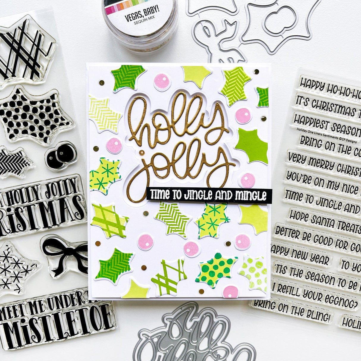 Catherine Pooler - Holly Jolly Layered Word Die