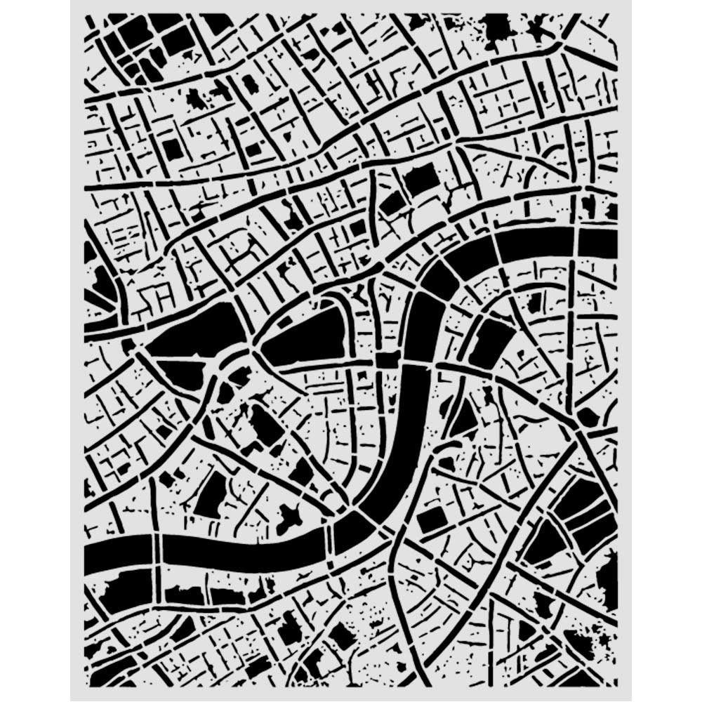 ***Pre-Order*** Stamperia - Cut Laser Stencil For Art And Craft Cm 20X25 - Our Way Street Map