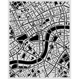 ***Pre-Order*** Stamperia - Cut Laser Stencil For Art And Craft Cm 20X25 - Our Way Street Map
