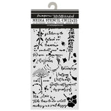 ***Pre-Order*** Stamperia - Cut Laser Stencil For Art And Craft Cm 12X25 - Flowers And Poems Flowers And Writings