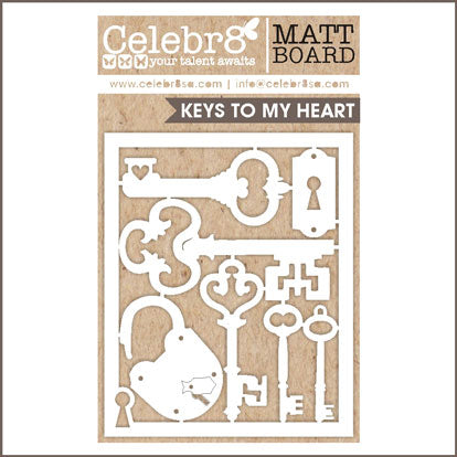 Celebr8 - Chipboard - Keys To My Heart