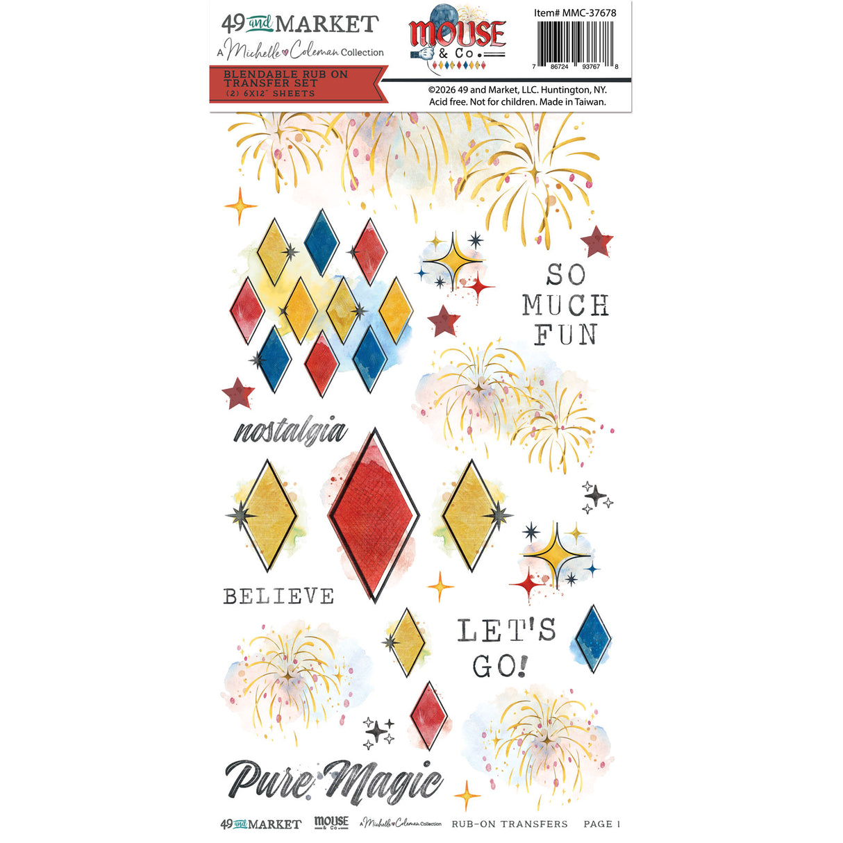 ***Pre-Order*** 49 And Market - Mouse & Co. - Blendable Rub-On Transfer