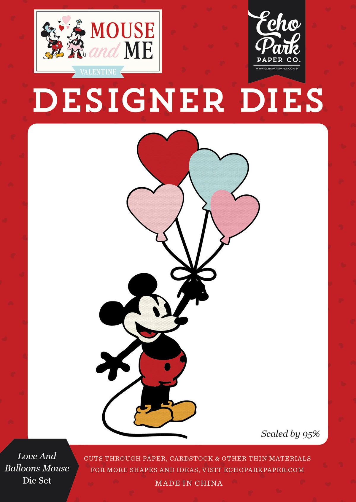 ***Pre-Order*** Echo Park - Mouse  And Me Valentine - Love And Balloons Mouse Die Set