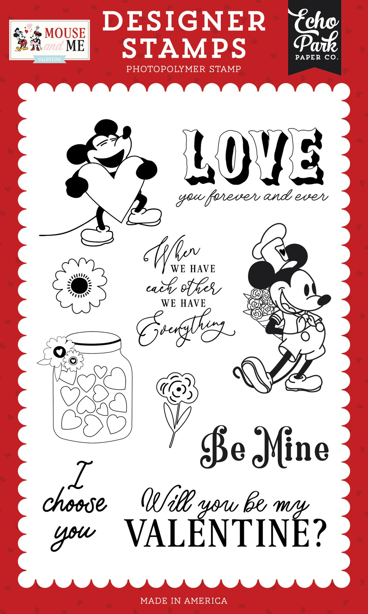 ***Pre-Order*** Echo Park - Mouse And Me Valentine - Be Mine Mouse Stamp Set