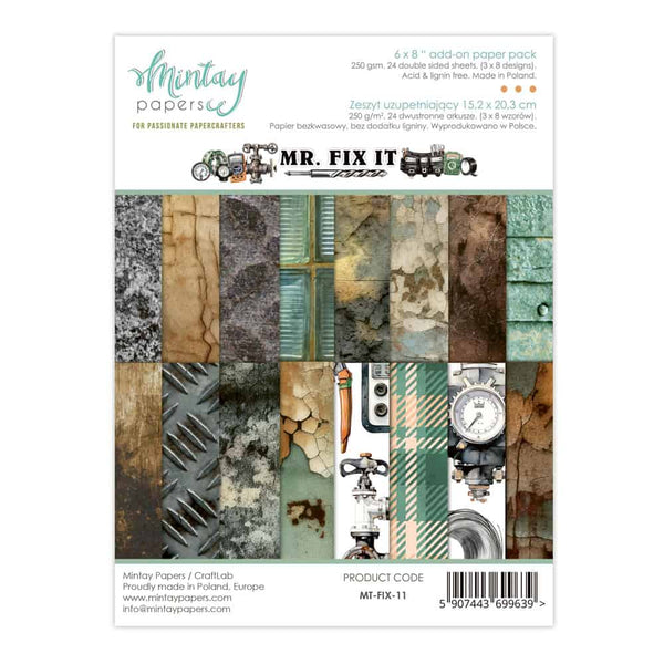Mintay Papers - Mr. Fix It - 6x8 Paper Pack