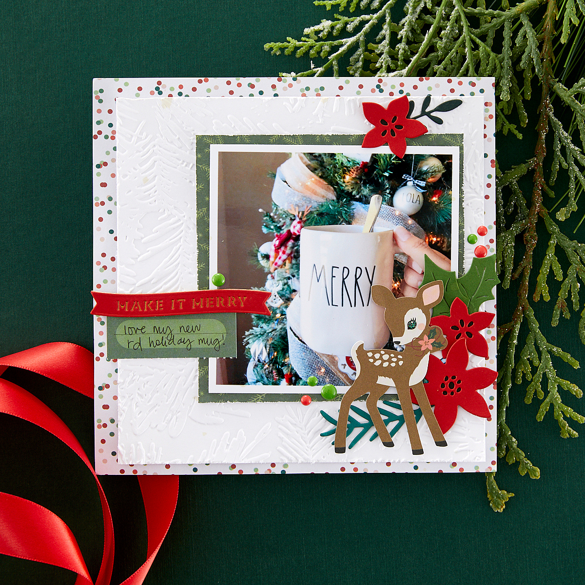 Spellbinders - In the Pines Embossing Folder from the Make It Merry Collection