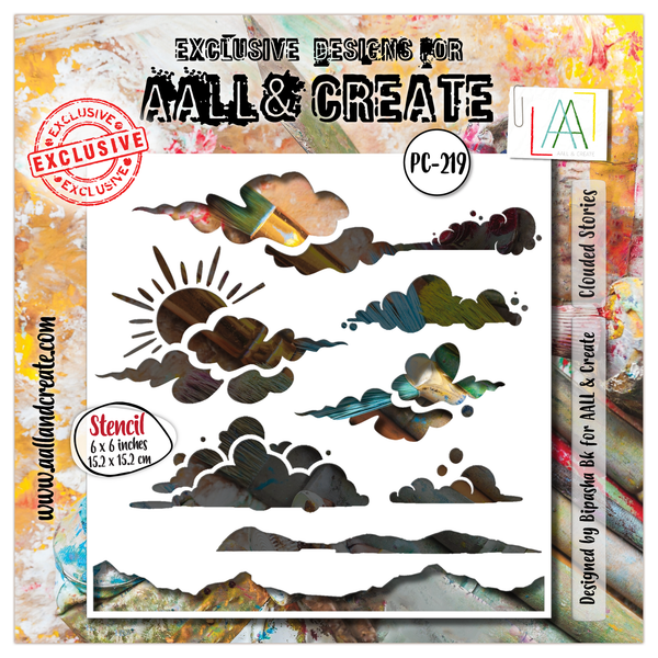 AALL & Create - 6"x6" Stencil - Clouded Stories - #219