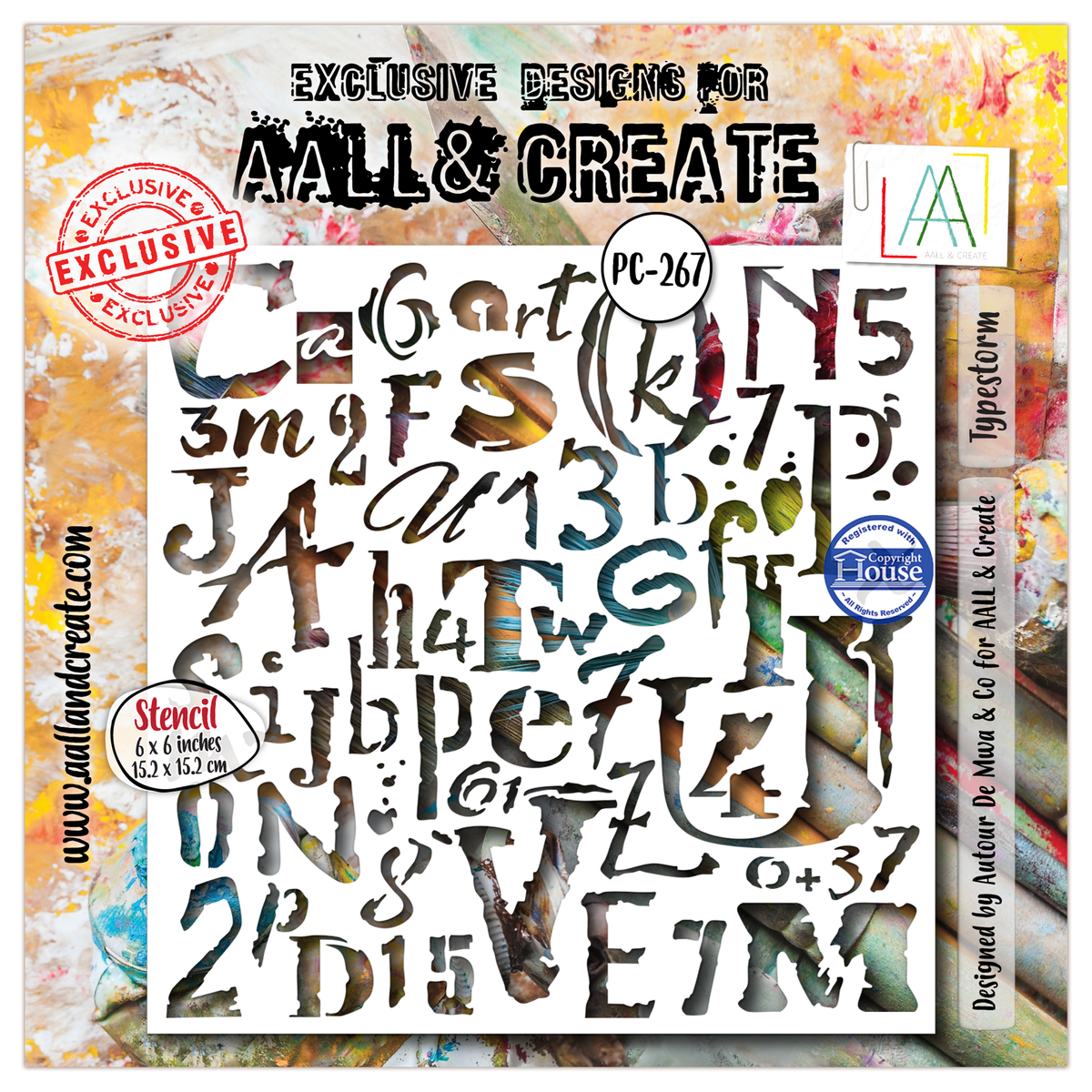 ***Pre-Order*** AALL And Create - 6x6 Stencil - Typestorm - #267